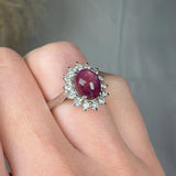 "Virel" Ruby 3 Carat Oval Cut Diamond Engagement Ring HR1395 HEERA DIAMONDS