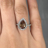 "Vireon" Brown Sapphire 1.2 Carat Pear Cut Natural Diamond Shoulder Engagement Ring HR1472 HEERA DIAMONDS