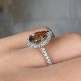 "Vireon" Brown Sapphire 1.2 Carat Pear Cut Natural Diamond Shoulder Engagement Ring HR1472 HEERA DIAMONDS
