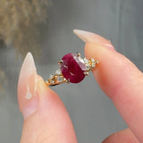 "Virexa" Ruby 2.08 Carat Oval Cut Diamond Shoulder Engagement Ring HM2037 HEERA DIAMONDS