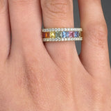 "Virezza" Multi Coloured 1.80 Carat Diamond Half Eternity Rings HLR259 HEERA DIAMONDS