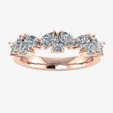 "Vivian" 1.00ct Pear Cut Pattern Diamond Half Eternity Diamond Ring ET3
