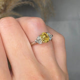 "Vorynth" Yellow 1.1 Carat Oval Cut Trilogy Lab Grown Diamond Engagement Ring HLR433 HEERA DIAMONDS