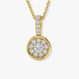 WHITE GOLD CLUSTER DIAMOND NECKLACE WITH CHAIN