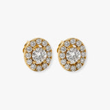 WHITE GOLD OVAL SHAPE HALO DIAMOND EARRING