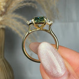 "Xavionra" Green 2.01 Carat Radiant Cut Trilogy Lab Grown Diamond Engagement Ring HLR425 HEERA DIAMONDS