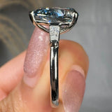 "Xavira" Blue Sapphire 2.5 Carat Pear Cut Trilogy Lab Grown Diamond Engagement Ring HLM507 HEERA DIAMONDS