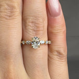 "Zalen" 0.59 Carat Oval Cut Lab Grown Diamond Shoulder Engagement Ring HLM378