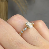 "Zalen" 0.59 Carat Oval Cut Lab Grown Diamond Shoulder Engagement Ring HLM378