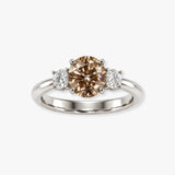 "Zarellea" 1.04 Carat Pink Round Cut Trilogy Diamond Engagement Ring HLR630