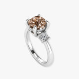 "Zarellea" 1.04 Carat Pink Round Cut Trilogy Diamond Engagement Ring HLR630