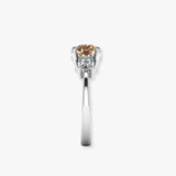 "Zarellea" 1.04 Carat Pink Round Cut Trilogy Diamond Engagement Ring HLR630