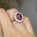 "Zekor" Ruby 2.48 Carat Oval Cut Natural Diamond Engagement Ring HR1314 HEERA DIAMONDS