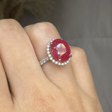 "Zektriel" Pink 5.78 Carat Oval Cut Lab Grown Diamond Shoulder Engagement Ring HLR18 HEERA DIAMONDS