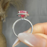 "Zektriel" Pink 5.78 Carat Oval Cut Lab Grown Diamond Shoulder Engagement Ring HLR18 HEERA DIAMONDS