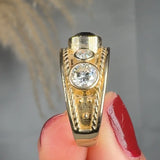 "Zelora" Blue Sapphire 1.58 Carat Cushion & Round Cut Lab Grown Diamond Shoulder Engagement Ring HLR193