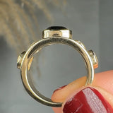 "Zelora" Blue Sapphire 1.58 Carat Cushion & Round Cut Lab Grown Diamond Shoulder Engagement Ring HLR193