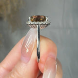 "Zenvira" 3.20 Carat Oval Cut Diamond Engagement Ring HR1477 HEERA DIAMONDS