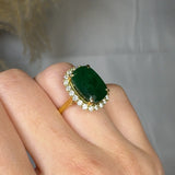"Zenvyx" Green 7.19 Carat Emerald Cut Natural Diamond Engagement Ring HR842 HEERA DIAMONDS