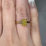 "Zeravon" 1 Carat Yellow Radiant Cut Lab Grown Diamond Engagement Ring HLM521 HEERA DIAMONDS