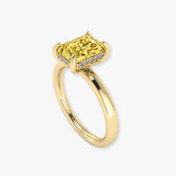 "Zeravon" 1 Carat Yellow Radiant Cut Lab Grown Diamond Engagement Ring HLM521