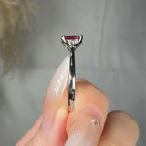 "Zeyra" Ruby 1.02 Carat Oval Cut Trilogy Diamond Engagement Ring HR1311 HEERA DIAMONDS