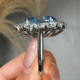 "Zirethra" Blue Sapphire 4 Carat Oval Cut Lab Grown Diamond Engagement Ring HLM30 HEERA DIAMONDS