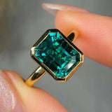 "Zirexen" Green 3 Carat Emerald Cut Diamond Engagement Ring HLR526 HEERA DIAMONDS