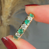 "Zor" Emerald Green 0.75 Carat Natural Diamond Half Eternity Ring HR1780 HEERA DIAMONDS
