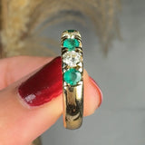 "Zor" Emerald Green 0.75 Carat Natural Diamond Half Eternity Ring HR1780 HEERA DIAMONDS