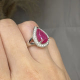 "Zorin" Ruby 3.3 Carat Pear Cut Lab Grown Diamond Engagement Ring HR895 HEERA DIAMONDS