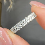 "Zorvane" 0.75 Carat 34 Stone Double Row 3.8mm Natural Diamond Half Eternity Band MDR4140 HEERA DIAMONDS