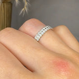"Zorvane" 0.75 Carat 34 Stone Double Row 3.8mm Natural Diamond Half Eternity Band MDR4140 HEERA DIAMONDS