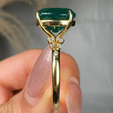 "Zyelle" Green 4.1 Carat Oval Cut Diamond Engagement Ring HR2046 HEERA DIAMONDS