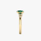 "Zyelle" Green 4.1 Carat Oval Cut Natural Diamond Shoulder Engagement Ring HR2046