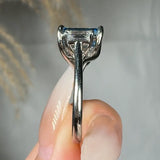 "Zylaris" Blue Sapphire 3.01 Carat Emerald Cut Trilogy Lab Grown Diamond Engagement Ring HLM38 HEERA DIAMONDS
