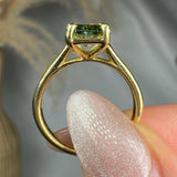 "Zyn" Green 2.04 Carat Radiant Cut Lab Grown Diamond Engagement Ring HM2206 HEERA DIAMONDS