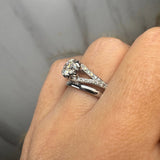 "Zyne" Round Cut Diamond Shoulder Matching Set Engagement Ring HEERA DIAMONDS