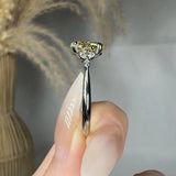 "Zyphora" 2 Carat Yellow Oval Cut Lab Grown Diamond Shoulder Engagement Ring HLR535 HEERA DIAMONDS