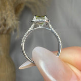 "Zyro" Green 2.01 Carat Emerald Cut Lab Grown Diamond Shoulder Engagement Ring RAM829M HEERA DIAMONDS