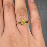 "Zyveris" Yellow 1.06 Carat Pear Cut Solitaire Lab Grown Diamond Engagement Ring HLR443 HEERA DIAMONDS