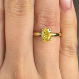 "Zyvessa" Yellow 1.09 Carat Oval Cut Lab Grown Solitaire Diamond Engagement Ring HLR449