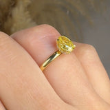 "Zyvessa" Yellow 1.09 Carat Oval Cut Lab Grown Solitaire Diamond Engagement Ring HLR449
