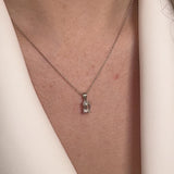 Emerald Cut Solitaire Diamond Pendant With 18 Inches Chain Necklace PEC4B