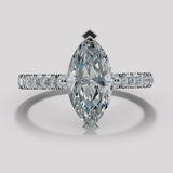 "Elin" 1 carat Marquise Cut Diamond Grain Set Diamond Band Engagement Ring DSMC04