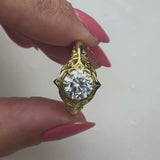 "July" Round Cut 1 Carat Solitaire 18k Yellow Gold Engagement Ring SSRB44