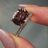 "Camden" 2 Carat Oval Cut Pink Tourmaline shoulder Lab Grown Diamond Engagement Ring HR1849
