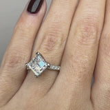 "Evan" Princess Cut 2 Carat Diamond Shoulder Engagement Ring