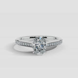 "Vivien" 1 Carat Oval Cut Diamond Channel Set Diamond Shoulder Engagement Ring DSOC09