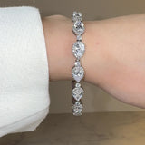Pear Shape Halo 12 Carat Diamond Bracelet BRHAPS